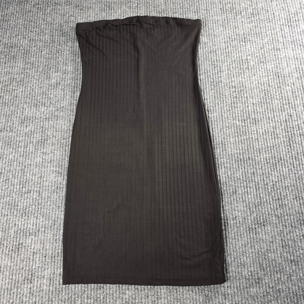 Hyfve‎ Womens Black Ribbed Tube Mini Dress Strapless Bodycon Stretch Small